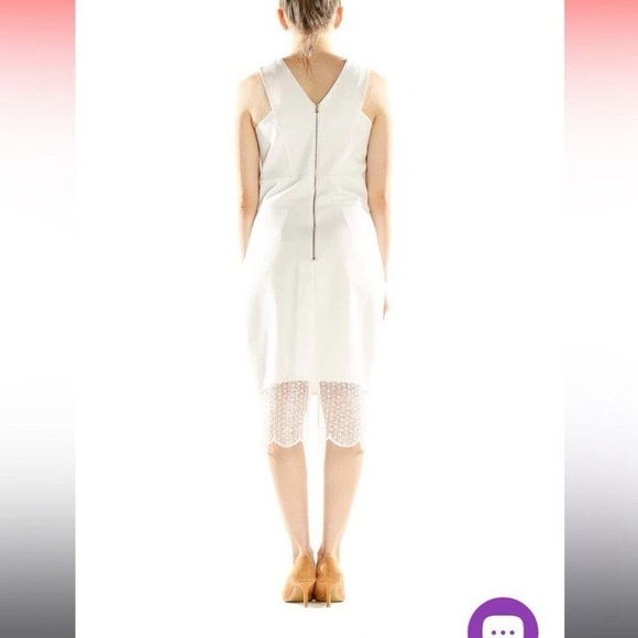 YOANA BARASCHI White Mesh Panel Sheath Dress M - Picture 8 of 10